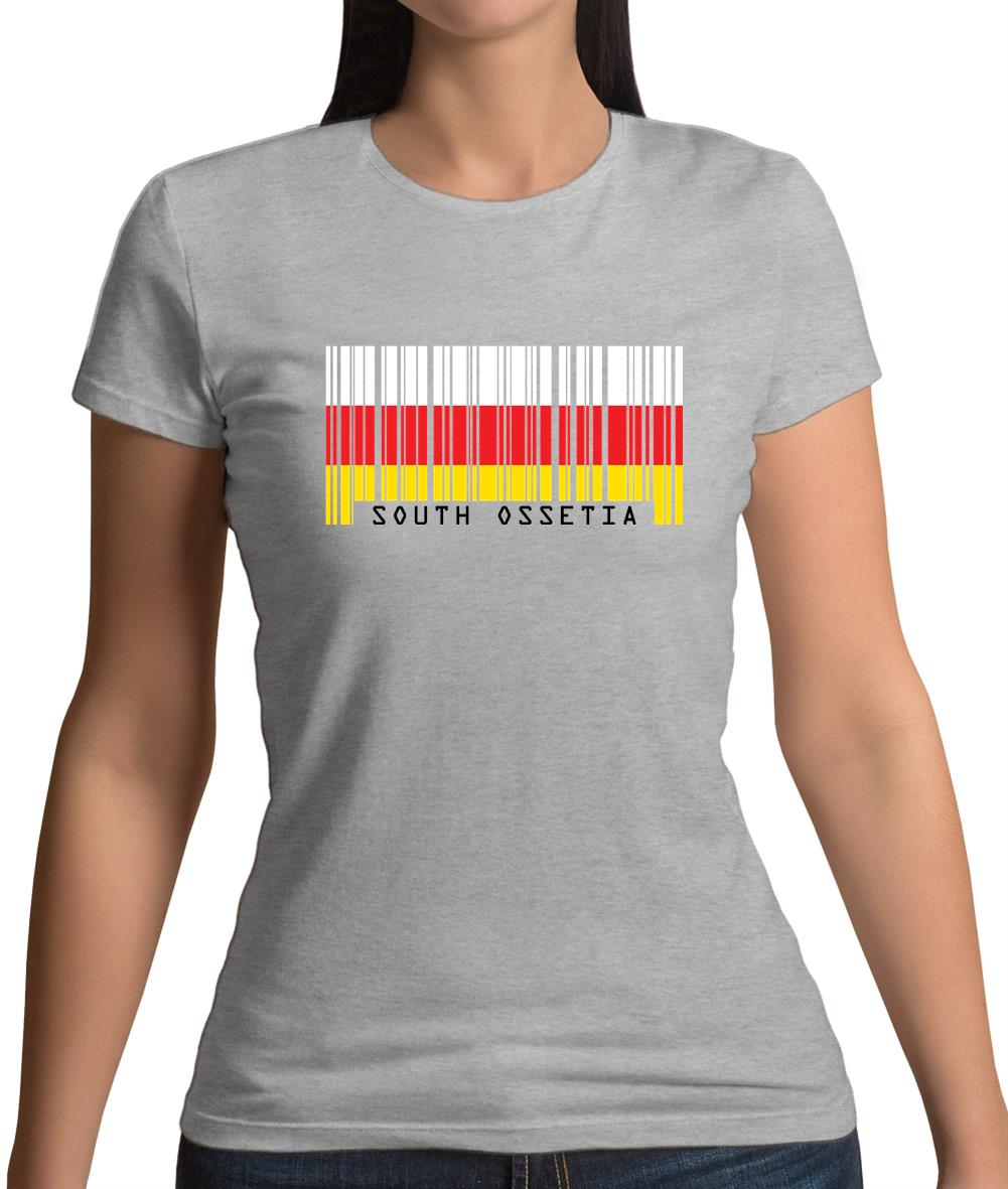 South Ossetia  Barcode Style Flag Womens T-Shirt South Ossetia  Barcode Style Flag Womens T-Shirt