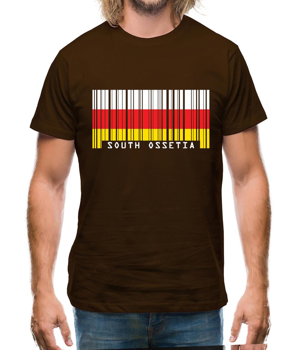South Ossetia  Barcode Style Flag Mens T-Shirt South Ossetia  Barcode Style Flag Mens T-Shirt