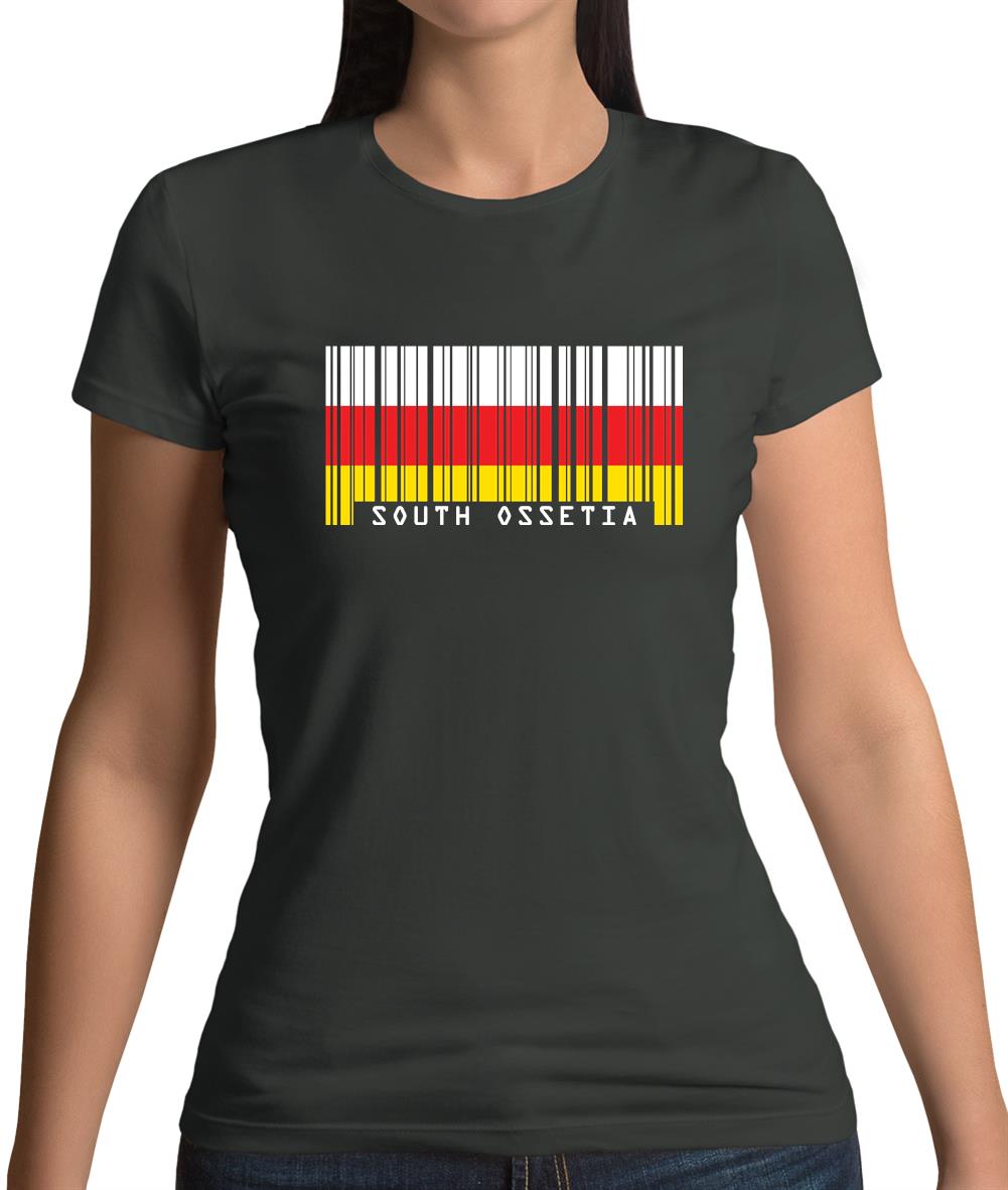South Ossetia  Barcode Style Flag Womens T-Shirt South Ossetia  Barcode Style Flag Womens T-Shirt