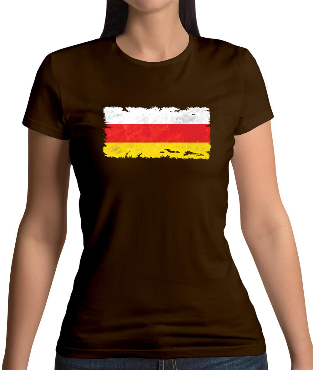 South Ossetia Grunge Style Flag Womens T-Shirt South Ossetia Grunge Style Flag Womens T-Shirt