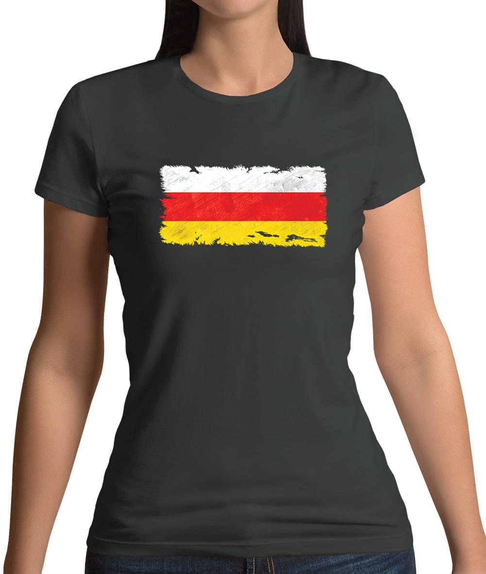 South Ossetia Grunge Style Flag Womens T-Shirt South Ossetia Grunge Style Flag Womens T-Shirt