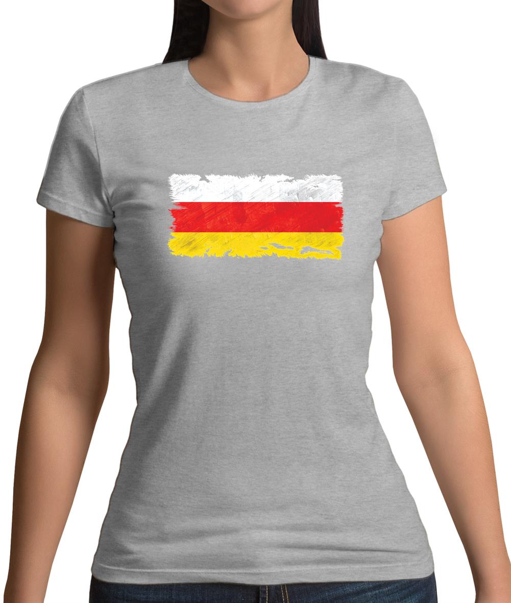 South Ossetia Grunge Style Flag Womens T-Shirt South Ossetia Grunge Style Flag Womens T-Shirt