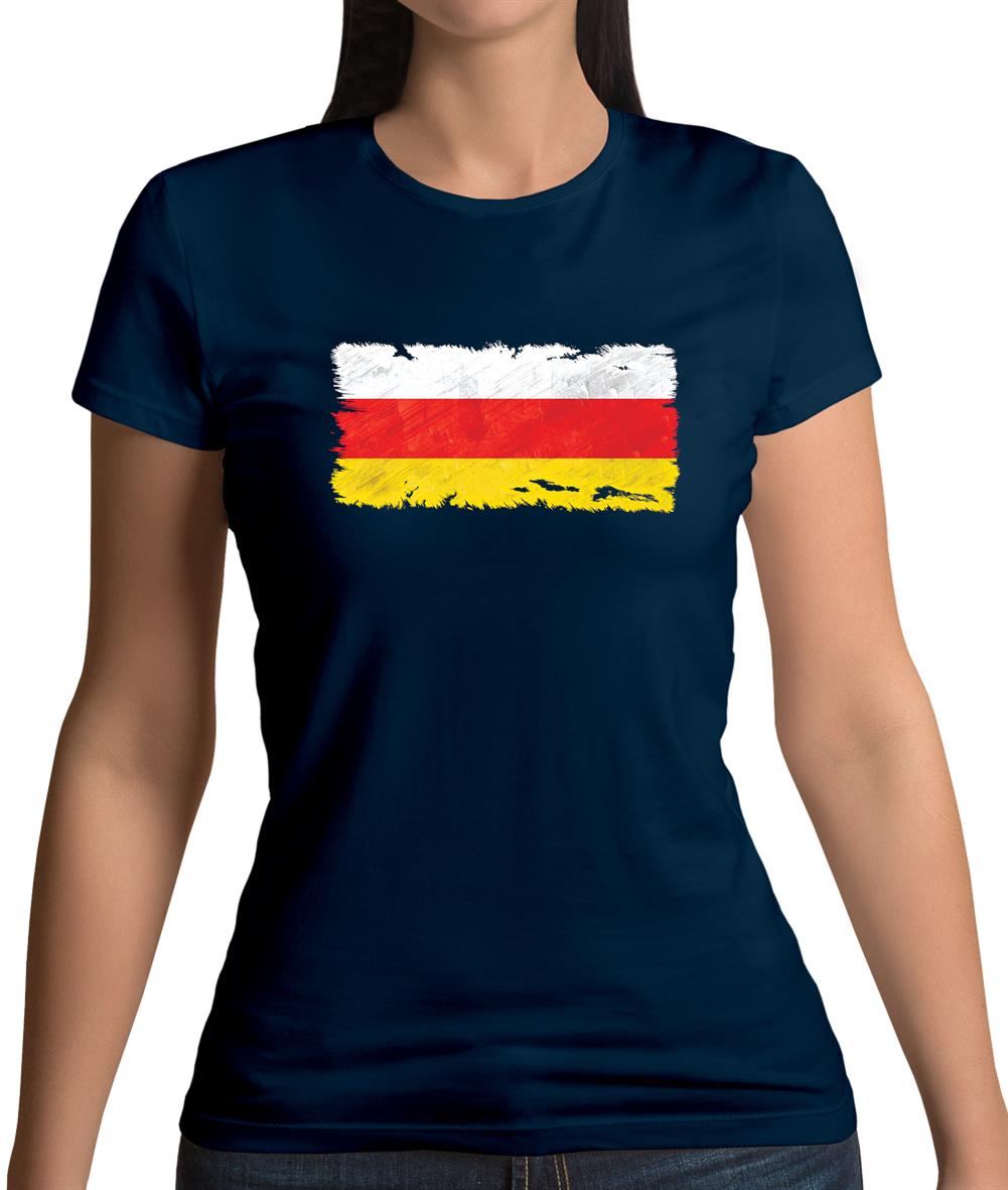 South Ossetia Grunge Style Flag Womens T-Shirt South Ossetia Grunge Style Flag Womens T-Shirt