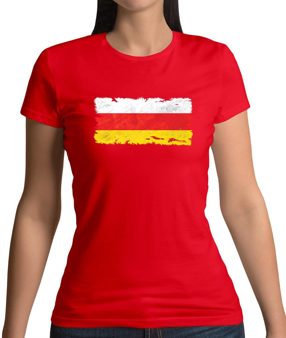 South Ossetia Grunge Style Flag Womens T-Shirt South Ossetia Grunge Style Flag Womens T-Shirt