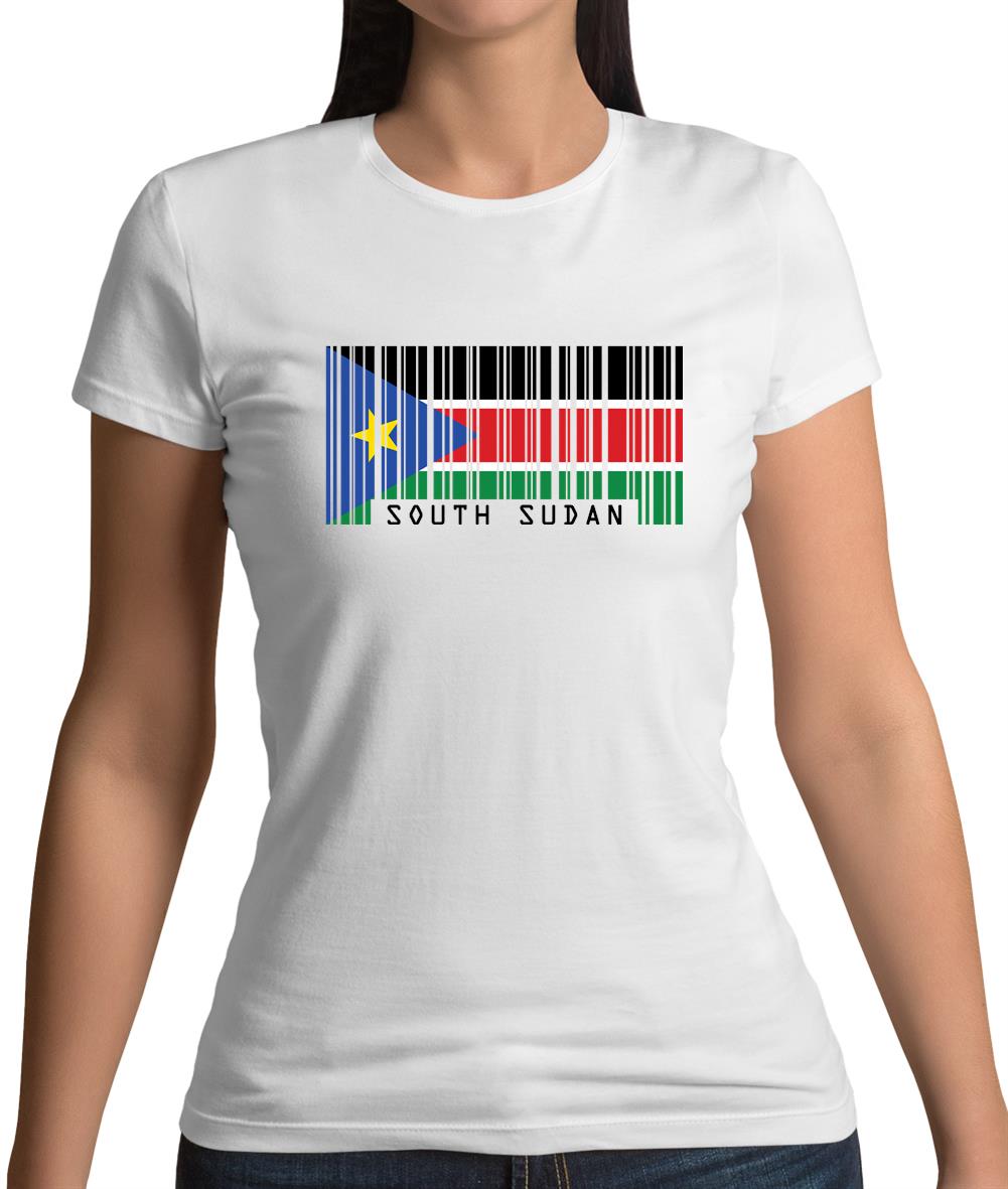 South Sudan  Barcode Style Flag Womens T-Shirt South Sudan  Barcode Style Flag Womens T-Shirt