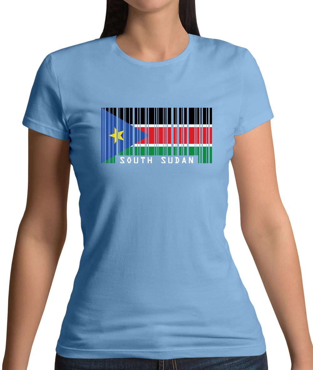South Sudan  Barcode Style Flag Womens T-Shirt South Sudan  Barcode Style Flag Womens T-Shirt