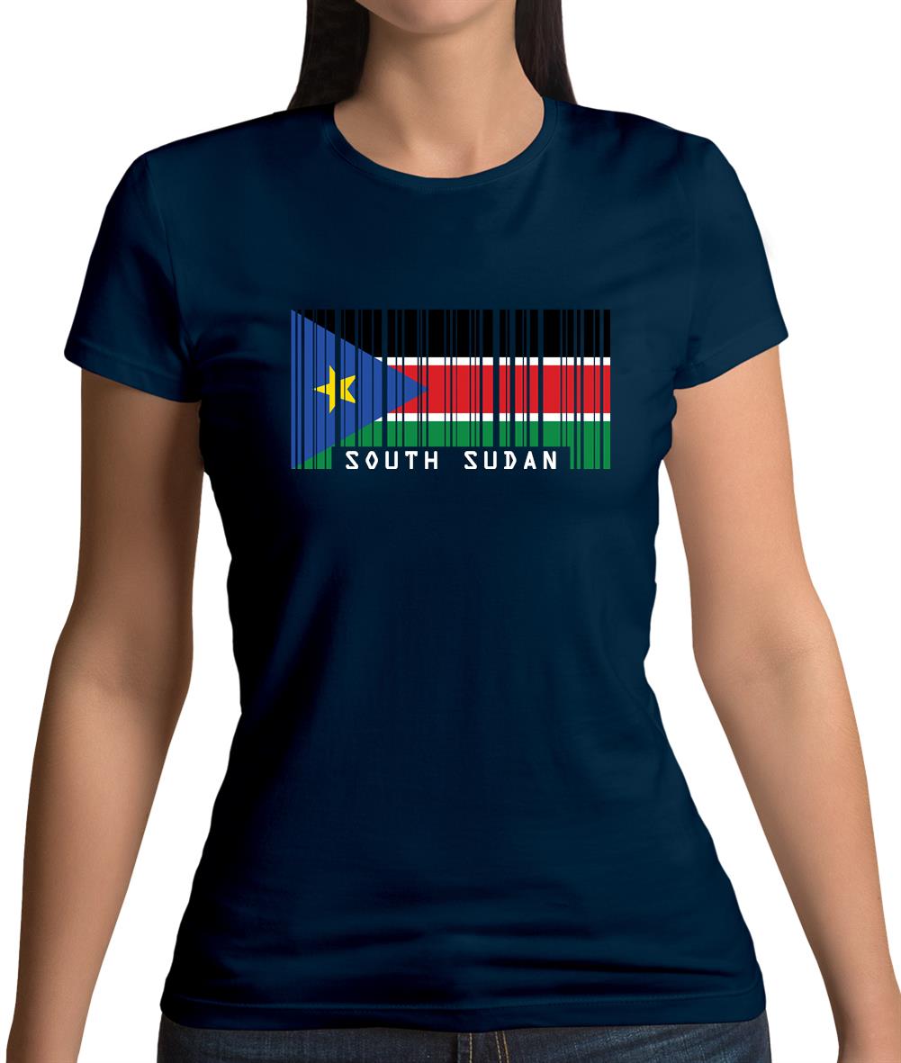 South Sudan  Barcode Style Flag Womens T-Shirt South Sudan  Barcode Style Flag Womens T-Shirt