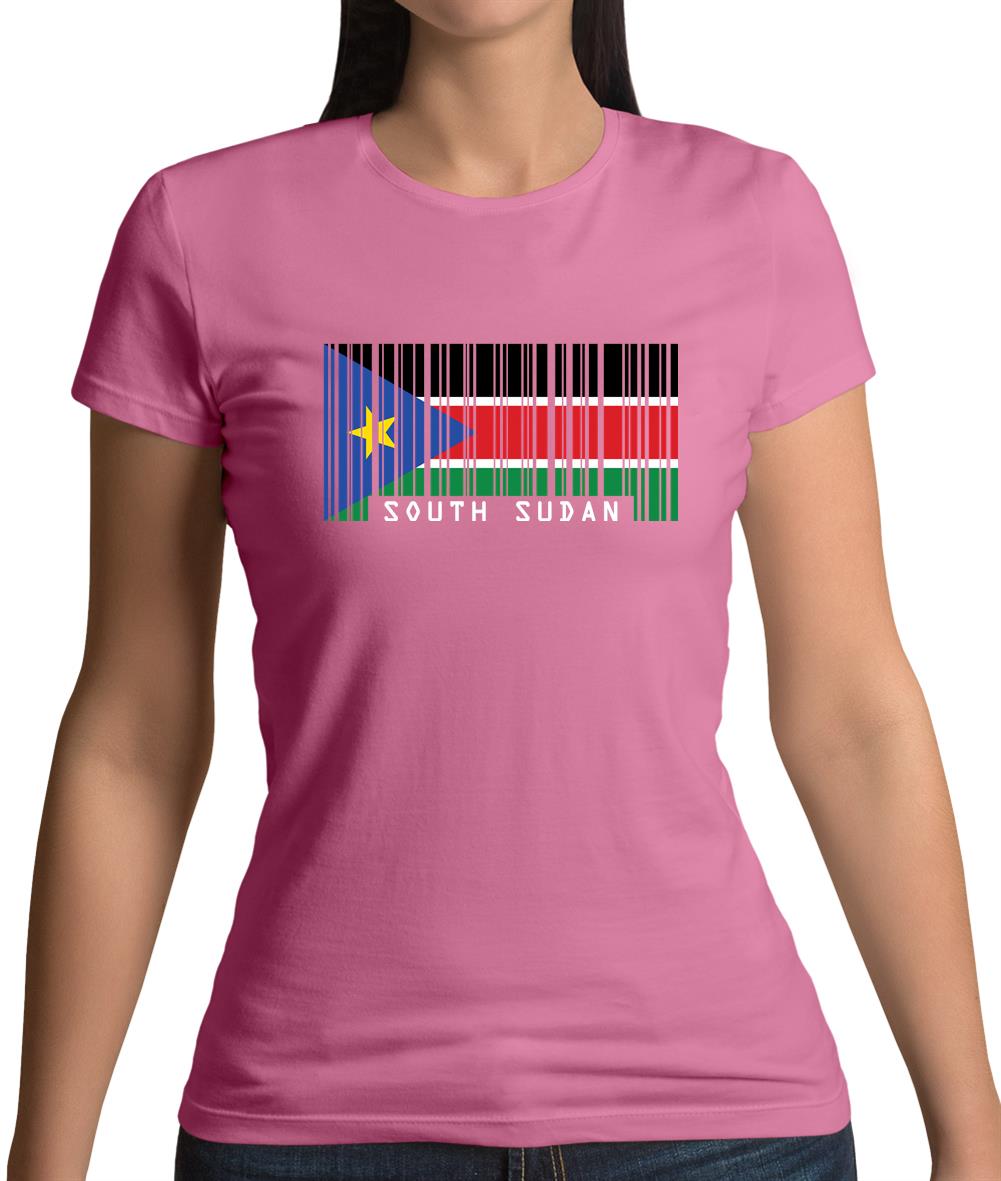 South Sudan  Barcode Style Flag Womens T-Shirt South Sudan  Barcode Style Flag Womens T-Shirt