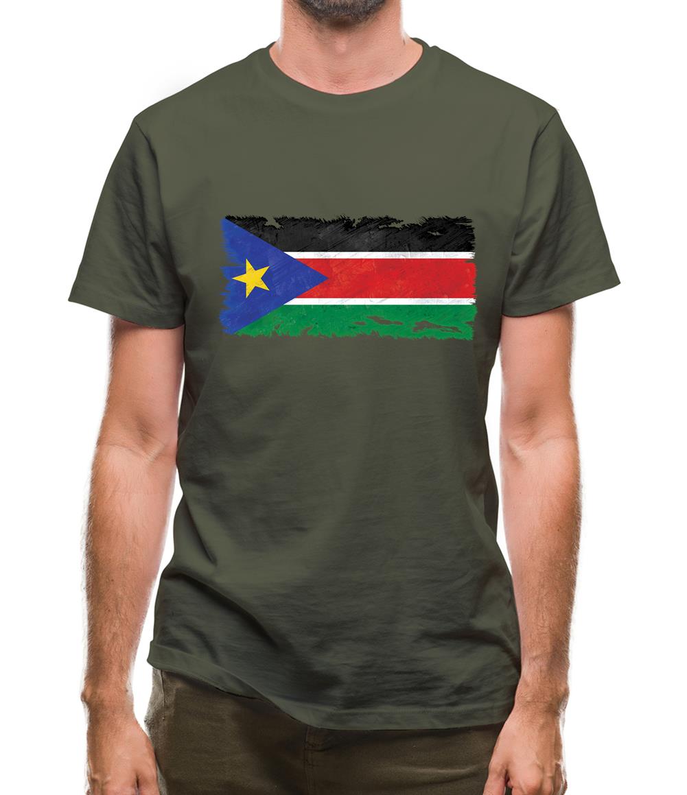 South Sudan Grunge Style Flag Mens T-Shirt South Sudan Grunge Style Flag Mens T-Shirt