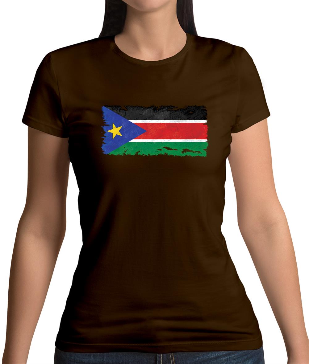 South Sudan Grunge Style Flag Womens T-Shirt South Sudan Grunge Style Flag Womens T-Shirt