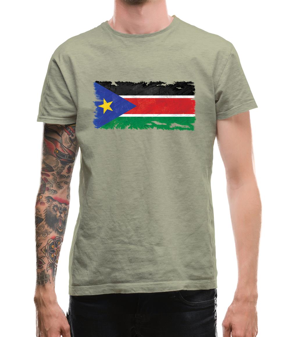 South Sudan Grunge Style Flag Mens T-Shirt South Sudan Grunge Style Flag Mens T-Shirt