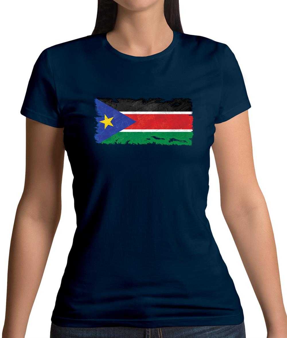 South Sudan Grunge Style Flag Womens T-Shirt South Sudan Grunge Style Flag Womens T-Shirt