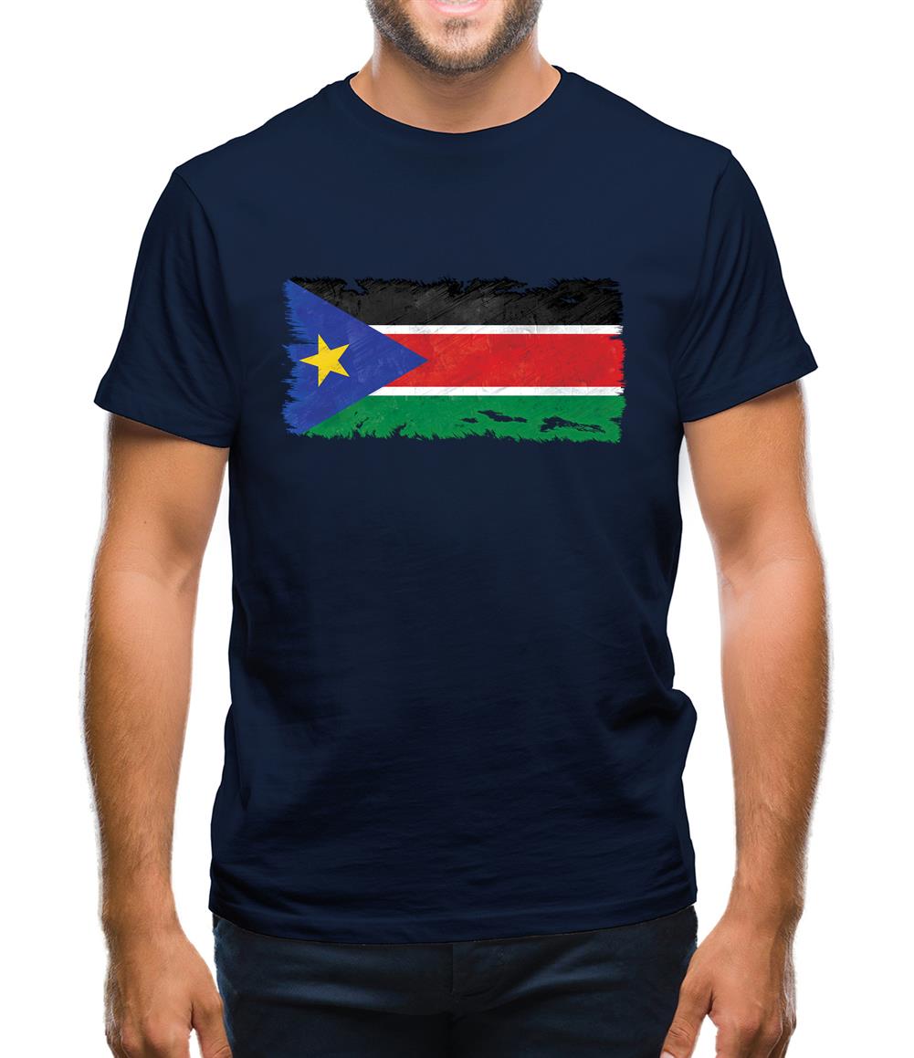 South Sudan Grunge Style Flag Mens T-Shirt South Sudan Grunge Style Flag Mens T-Shirt