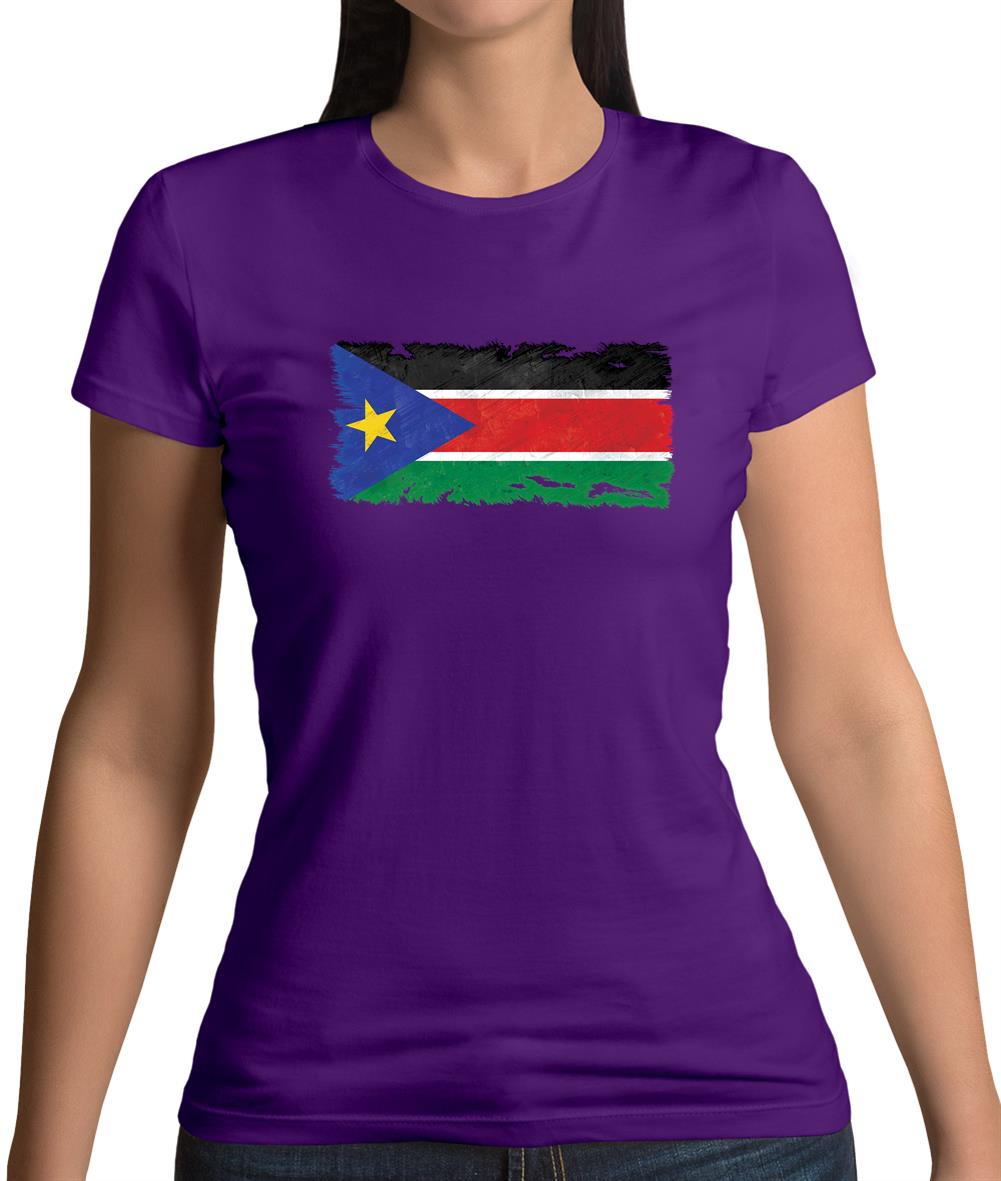 South Sudan Grunge Style Flag Womens T-Shirt South Sudan Grunge Style Flag Womens T-Shirt