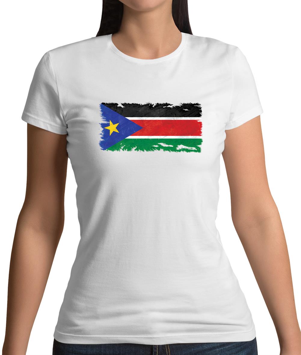 South Sudan Grunge Style Flag Womens T-Shirt South Sudan Grunge Style Flag Womens T-Shirt