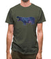 Space Animals - Hippo Mens T-Shirt Space Animals - Hippo Mens T-Shirt