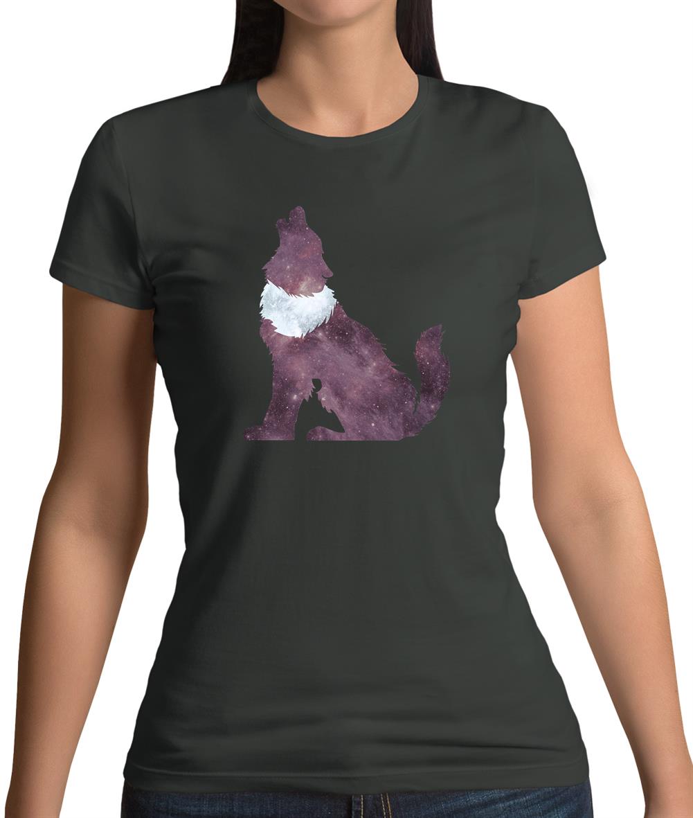 Space Animals - Wolf Womens T-Shirt Space Animals - Wolf Womens T-Shirt