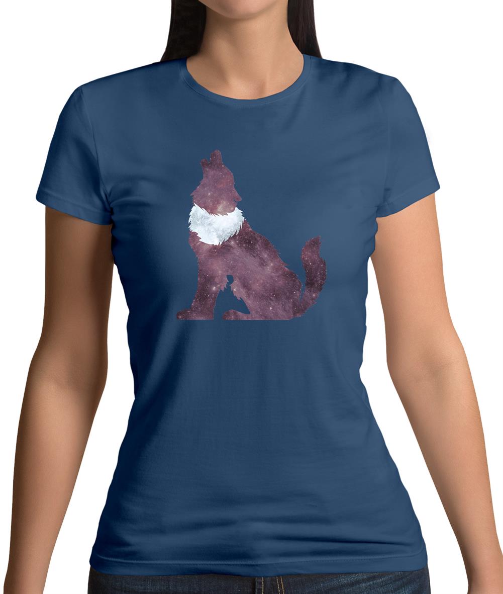 Space Animals - Wolf Womens T-Shirt Space Animals - Wolf Womens T-Shirt