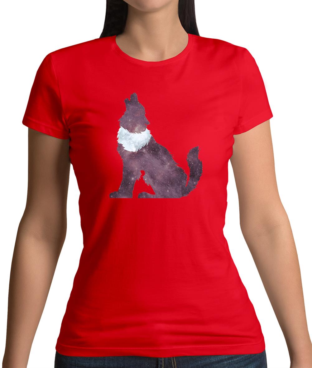 Space Animals - Wolf Womens T-Shirt Space Animals - Wolf Womens T-Shirt