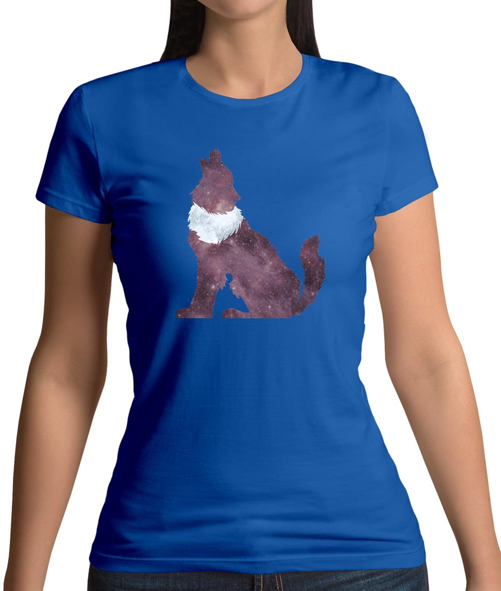 Space Animals - Wolf Womens T-Shirt Space Animals - Wolf Womens T-Shirt