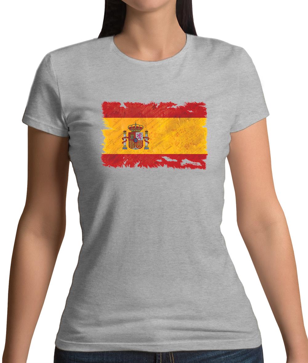 Spain Grunge Style Flag Womens T-Shirt Spain Grunge Style Flag Womens T-Shirt