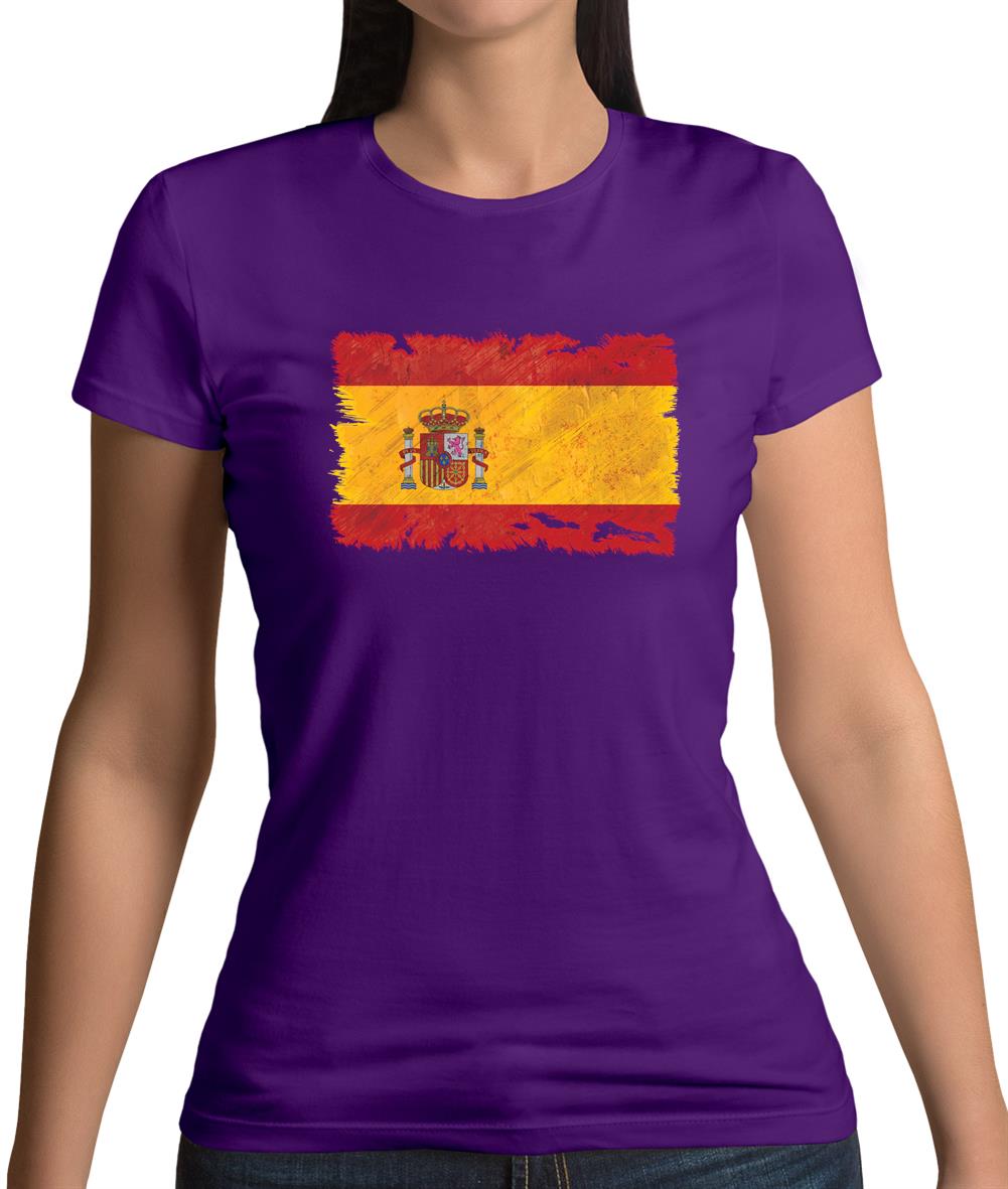 Spain Grunge Style Flag Womens T-Shirt Spain Grunge Style Flag Womens T-Shirt