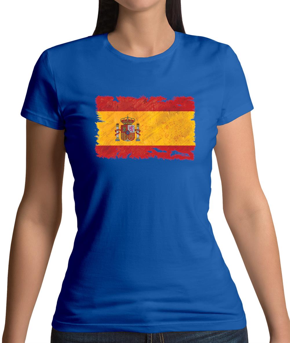 Spain Grunge Style Flag Womens T-Shirt Spain Grunge Style Flag Womens T-Shirt