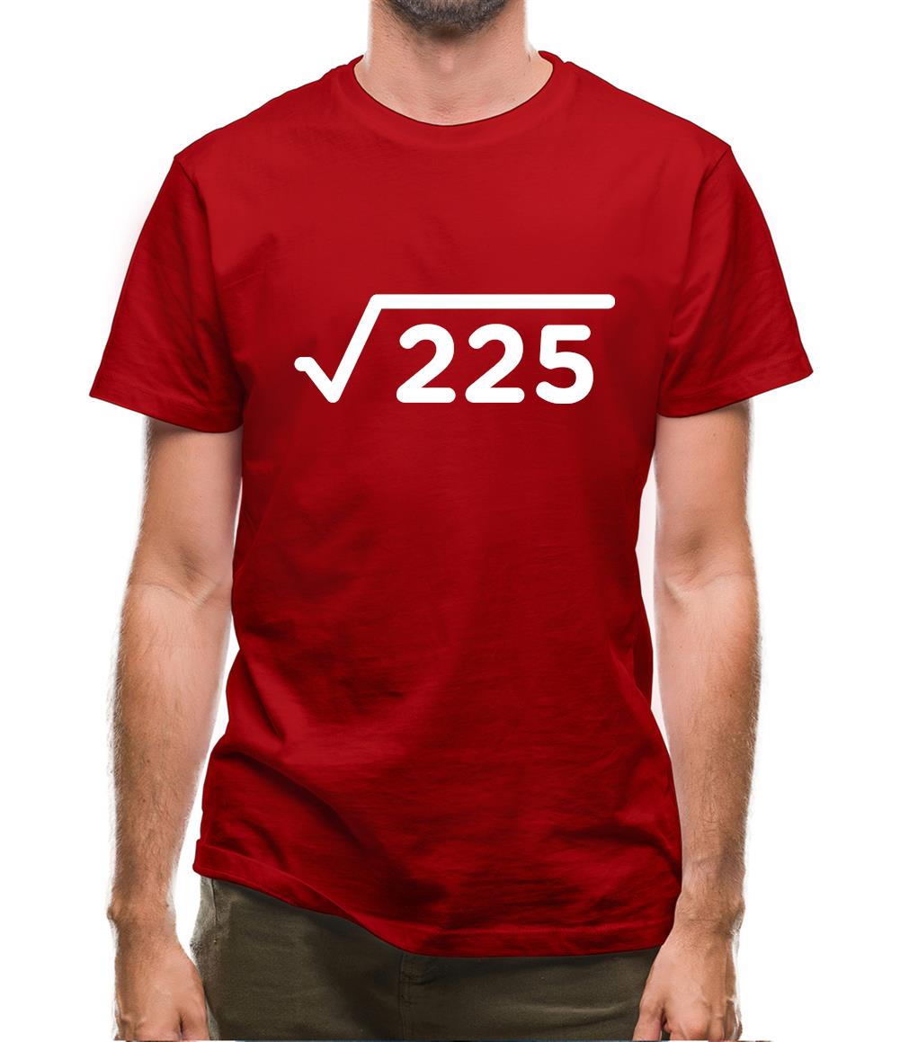 Square Root Birthday 15 Mens T-Shirt Square Root Birthday 15 Mens T-Shirt