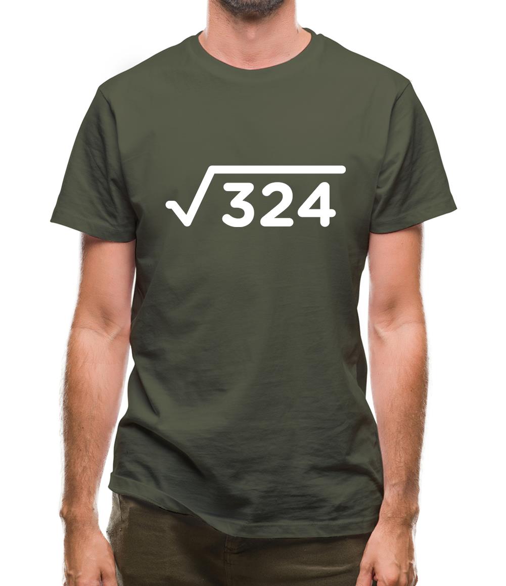 Square Root Birthday 18 Mens T-Shirt Square Root Birthday 18 Mens T-Shirt