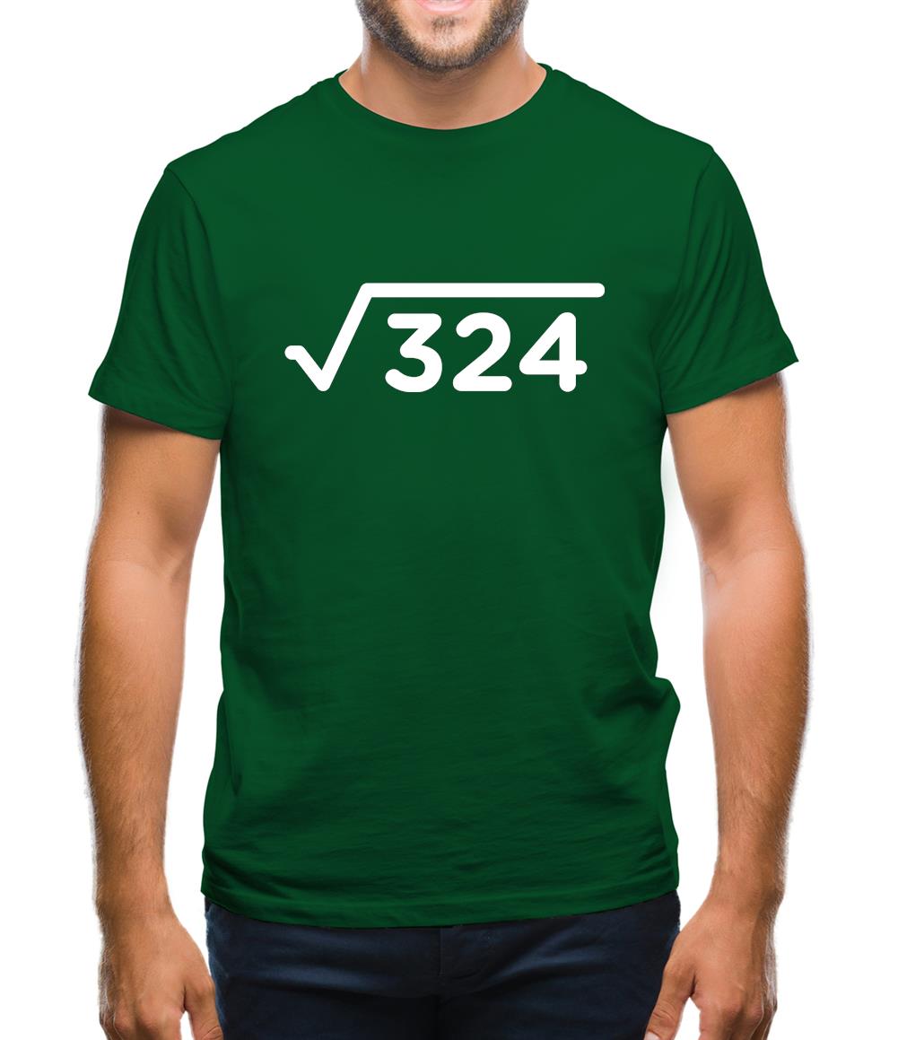 Square Root Birthday 18 Mens T-Shirt Square Root Birthday 18 Mens T-Shirt