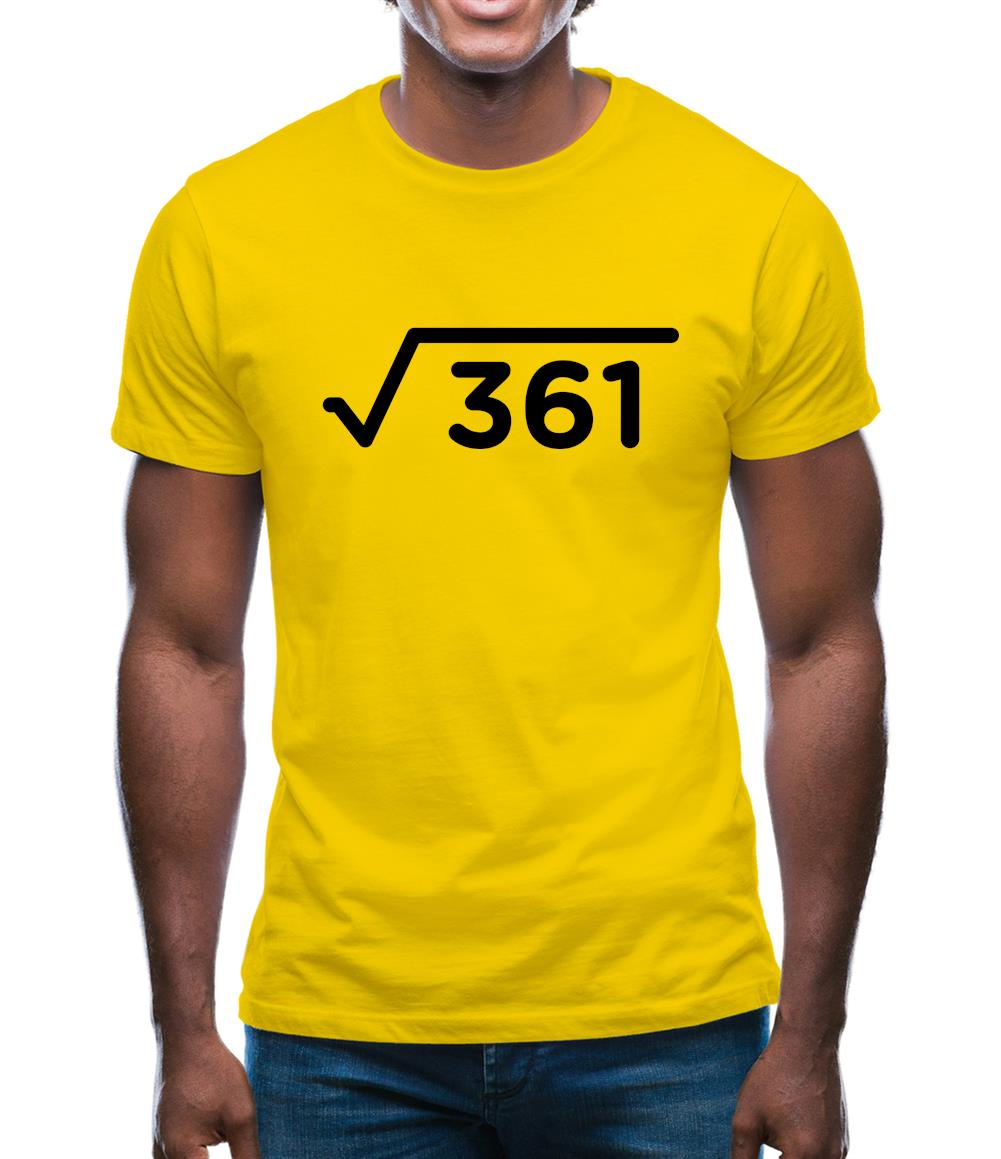 Square Root Birthday 19 Mens T-Shirt Square Root Birthday 19 Mens T-Shirt