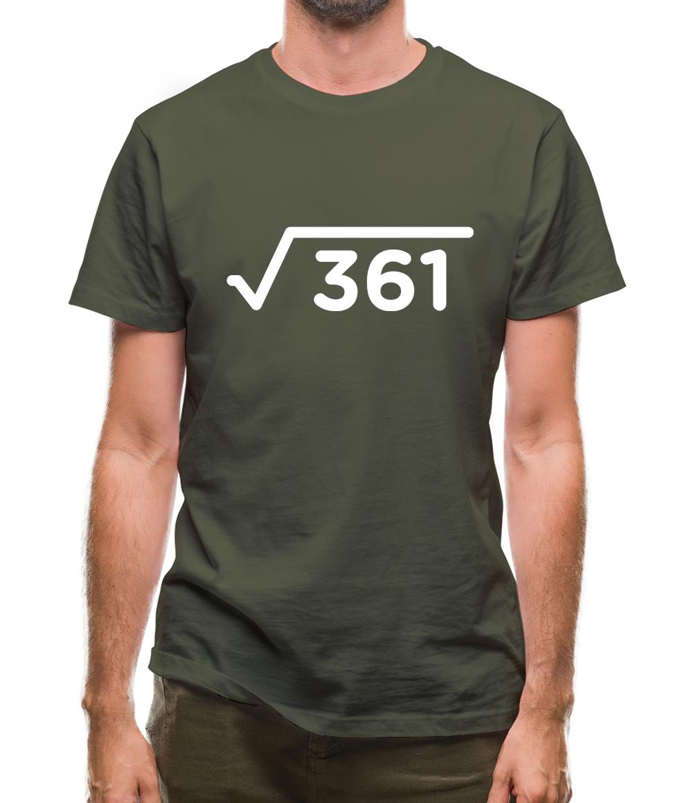 Square Root Birthday 19 Mens T-Shirt Square Root Birthday 19 Mens T-Shirt
