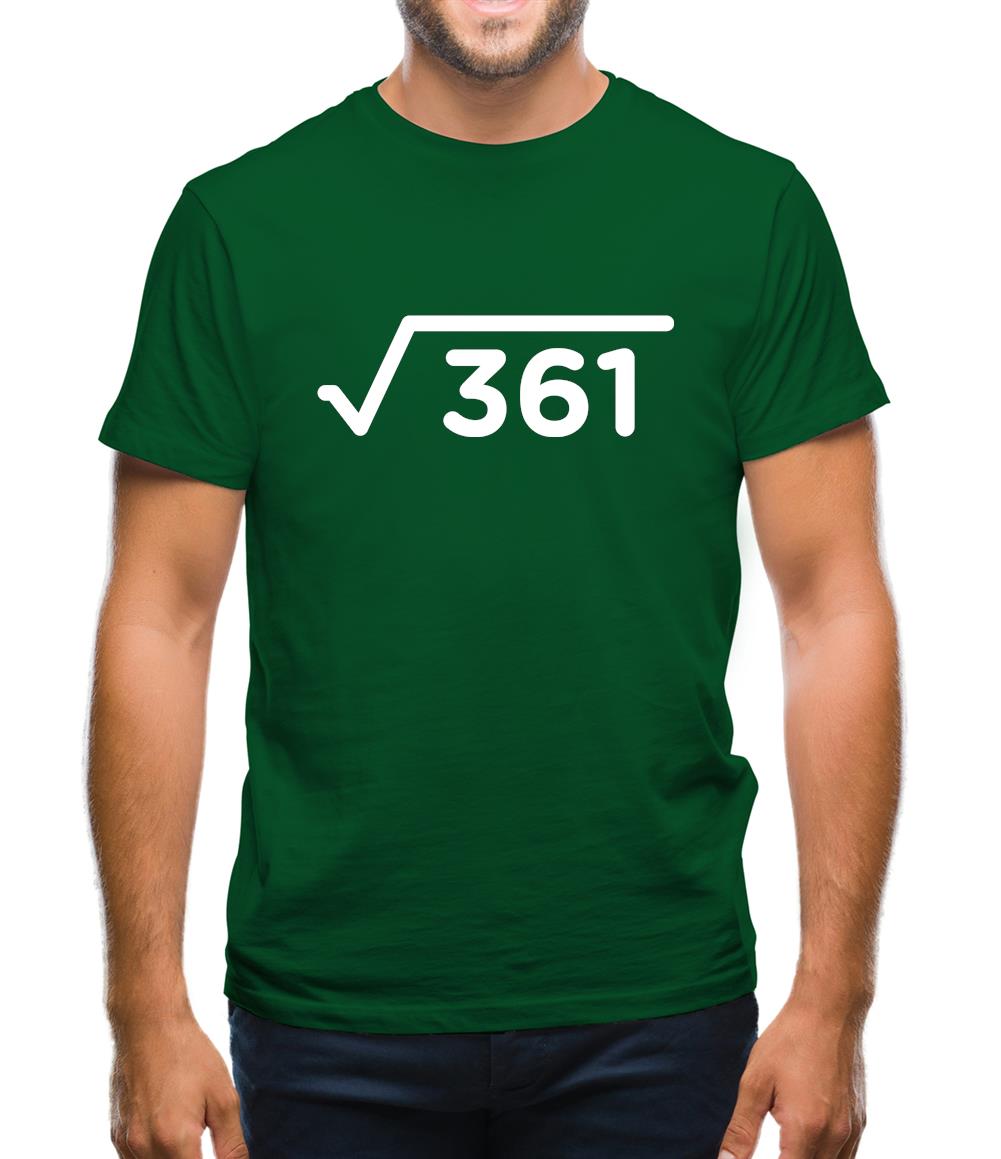 Square Root Birthday 19 Mens T-Shirt Square Root Birthday 19 Mens T-Shirt