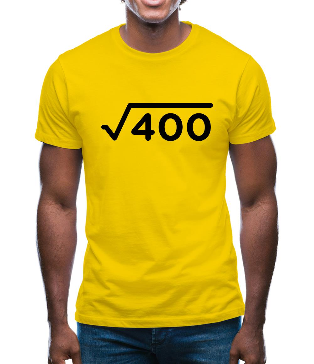 Square Root Birthday 20 Mens T-Shirt Square Root Birthday 20 Mens T-Shirt