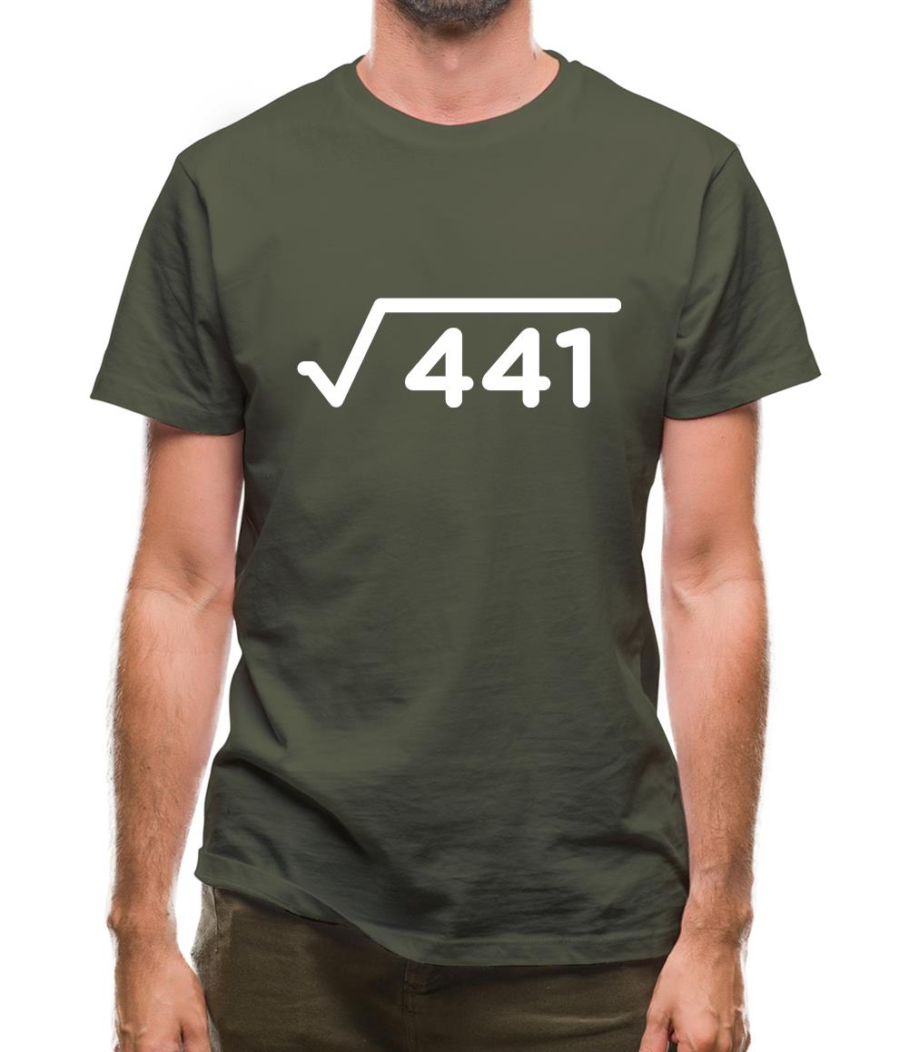 Square Root Birthday 21 Mens T-Shirt Square Root Birthday 21 Mens T-Shirt