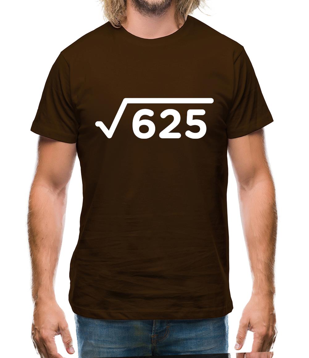 Square Root Birthday 25 Mens T-Shirt Square Root Birthday 25 Mens T-Shirt