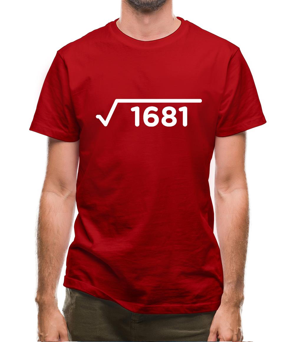 Square Root Birthday 41 Mens T-Shirt Square Root Birthday 41 Mens T-Shirt