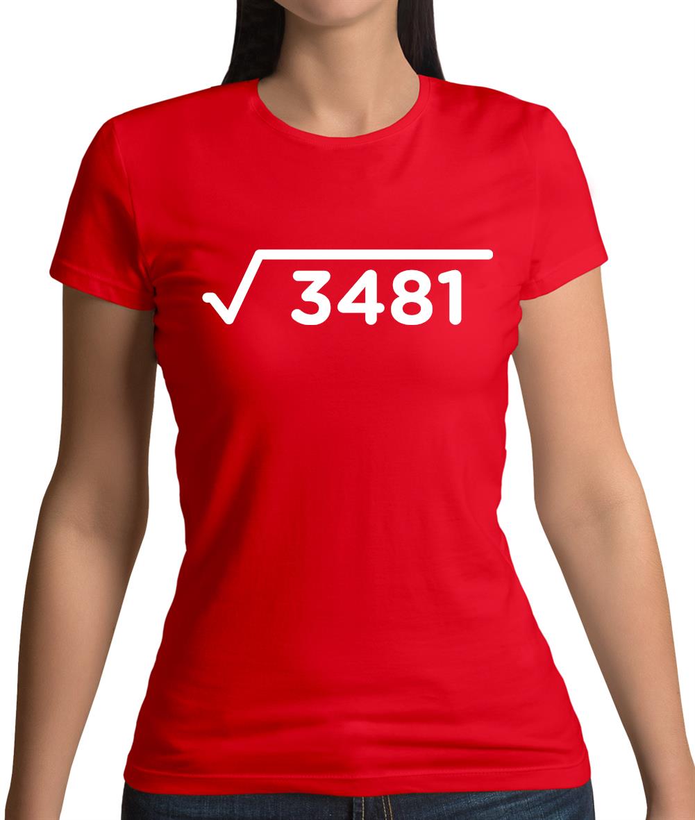 Square Root Birthday 59 Womens T-Shirt Square Root Birthday 59 Womens T-Shirt