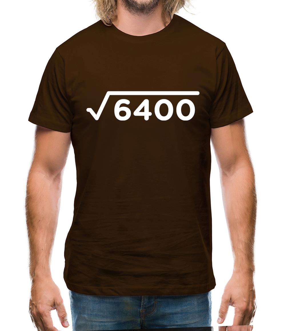 Square Root Birthday 80 Mens T-Shirt Square Root Birthday 80 Mens T-Shirt