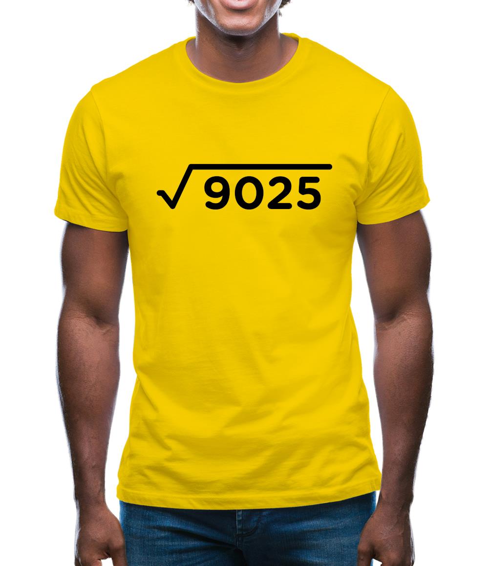 Square Root Birthday 95 Mens T-Shirt Square Root Birthday 95 Mens T-Shirt