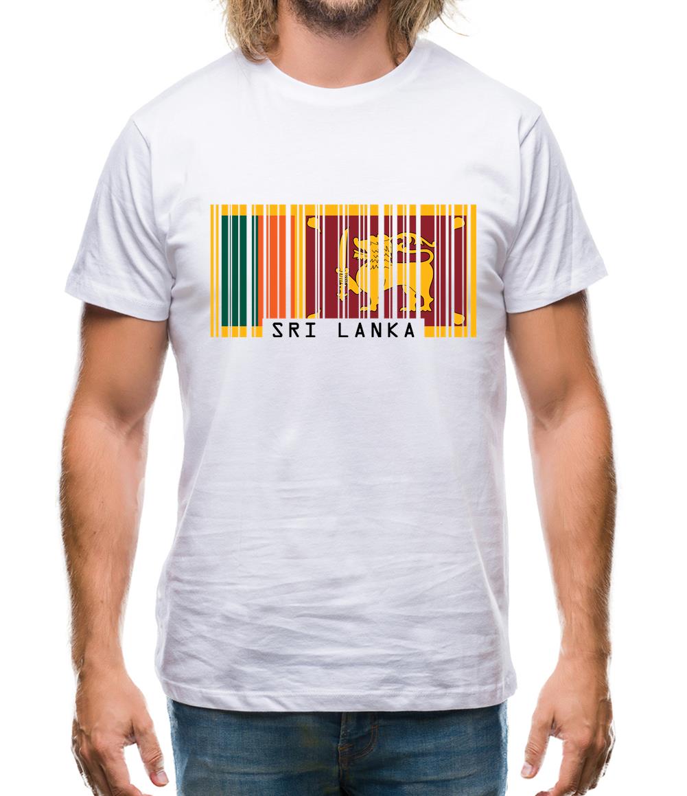 Sri Lanka  Barcode Style Flag Mens T-Shirt Sri Lanka  Barcode Style Flag Mens T-Shirt