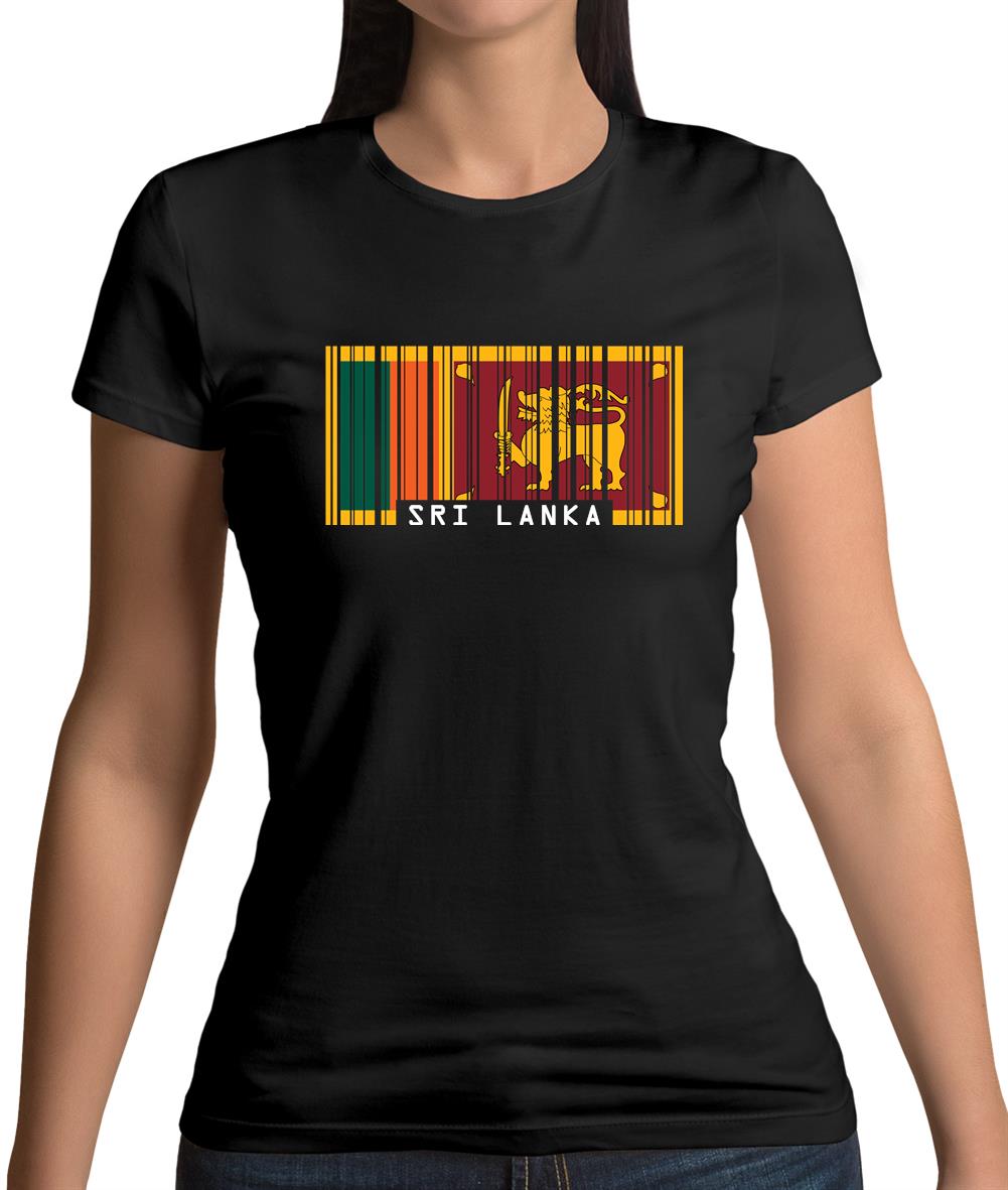 Sri Lanka Barcode Style Flag Womens T-Shirt Sri Lanka Barcode Style Flag Womens T-Shirt