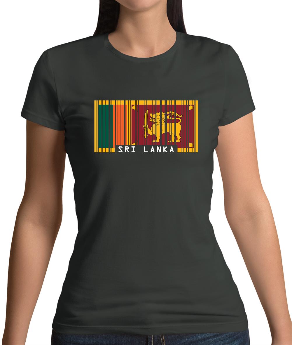 Sri Lanka Barcode Style Flag Womens T-Shirt Sri Lanka Barcode Style Flag Womens T-Shirt