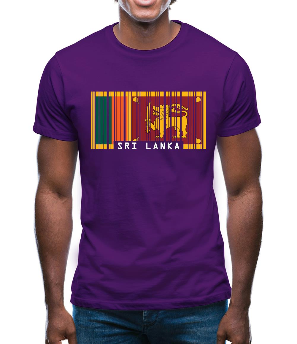 Sri Lanka  Barcode Style Flag Mens T-Shirt Sri Lanka  Barcode Style Flag Mens T-Shirt