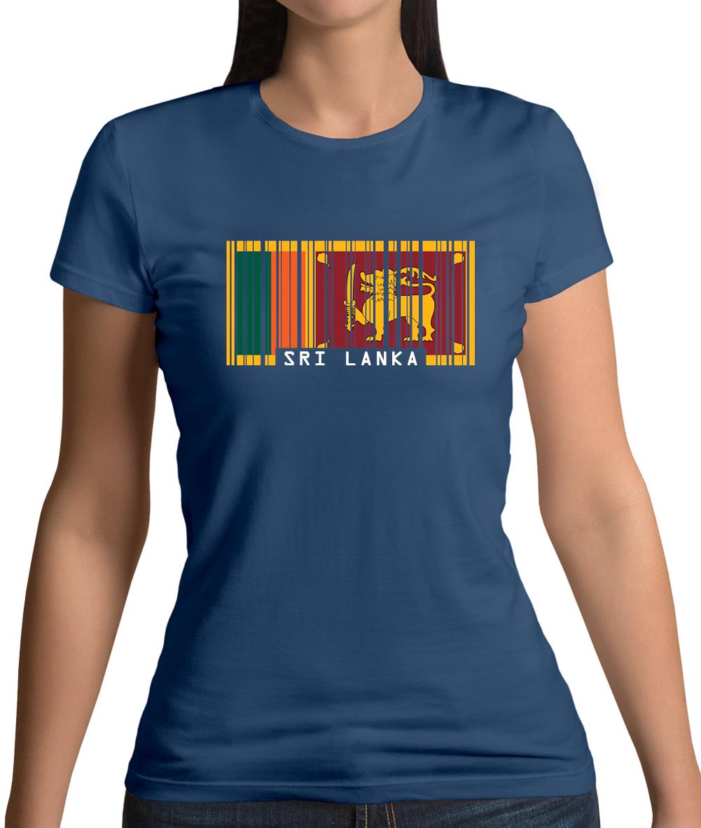 Sri Lanka Barcode Style Flag Womens T-Shirt Sri Lanka Barcode Style Flag Womens T-Shirt