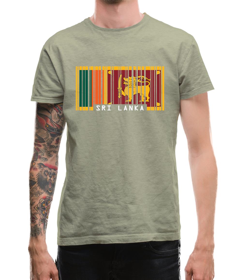 Sri Lanka  Barcode Style Flag Mens T-Shirt Sri Lanka  Barcode Style Flag Mens T-Shirt