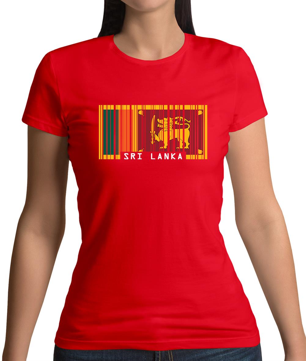 Sri Lanka Barcode Style Flag Womens T-Shirt Sri Lanka Barcode Style Flag Womens T-Shirt