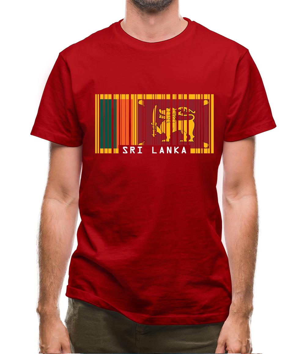 Sri Lanka  Barcode Style Flag Mens T-Shirt Sri Lanka  Barcode Style Flag Mens T-Shirt