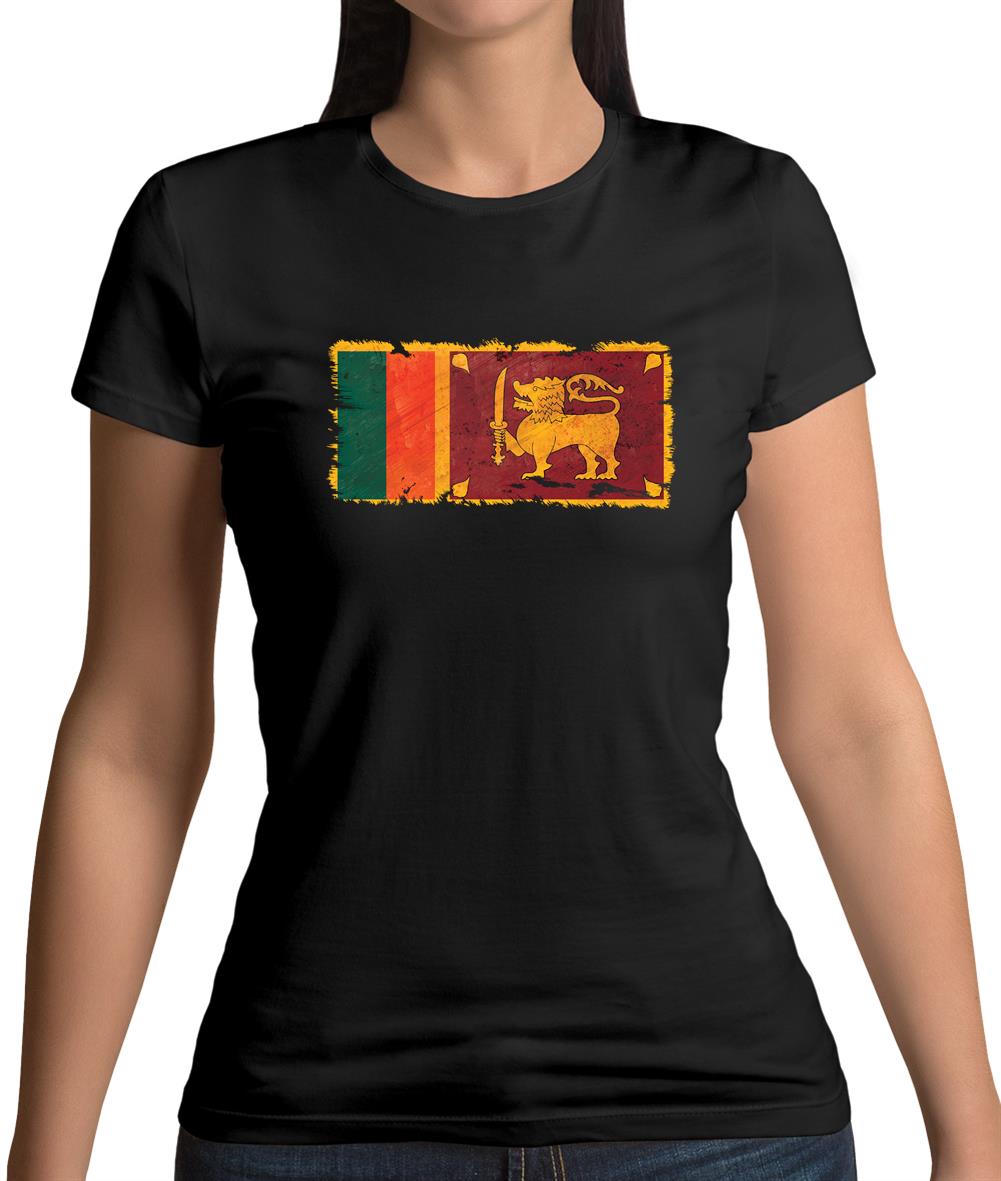 Sri Lanka Grunge Style Flag Womens T-Shirt Sri Lanka Grunge Style Flag Womens T-Shirt