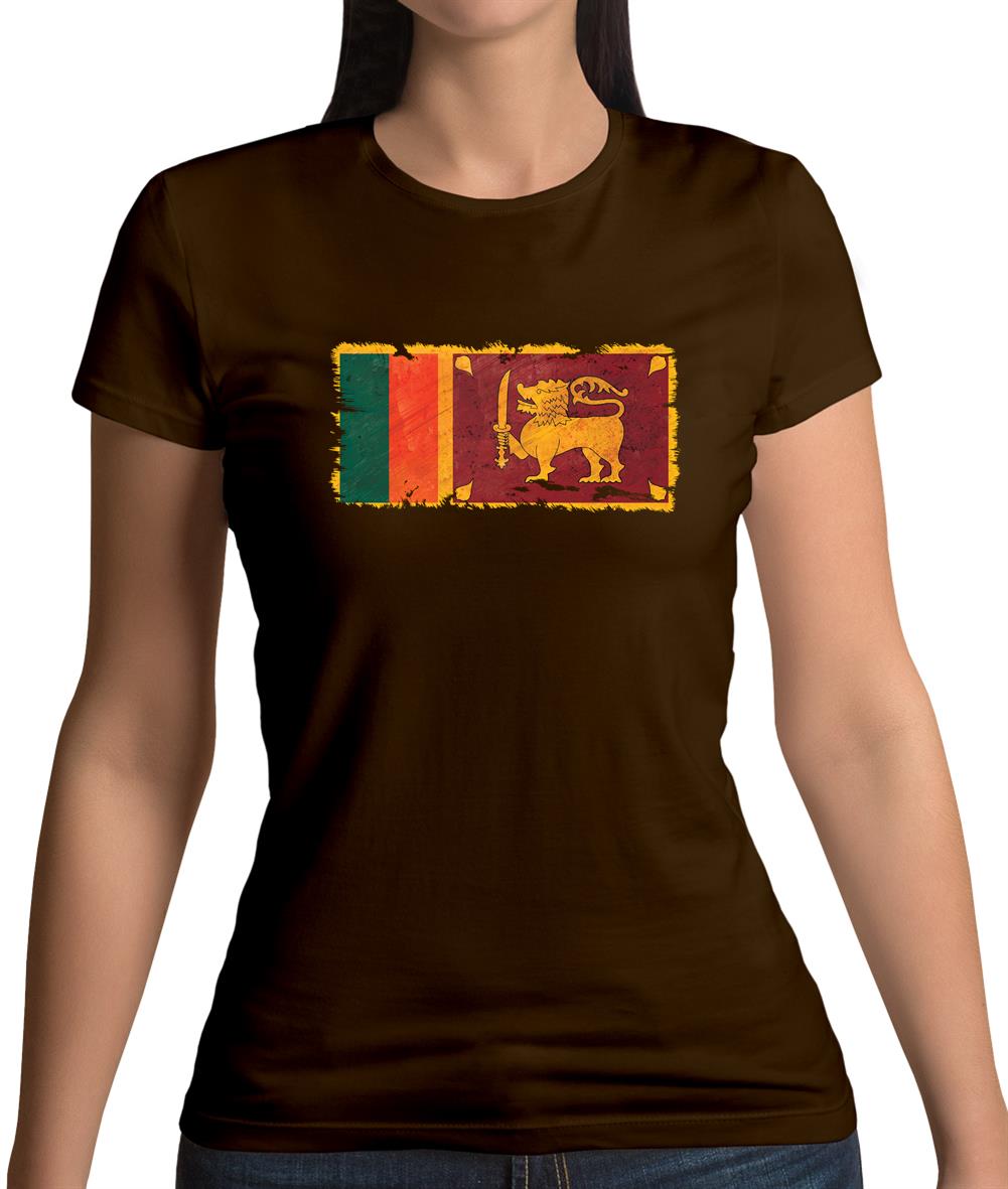 Sri Lanka Grunge Style Flag Womens T-Shirt Sri Lanka Grunge Style Flag Womens T-Shirt